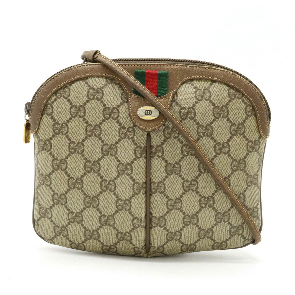 Gucci Sherry Shoulder Bag Pochette Clutch Beige Cream Khaki Green Brown